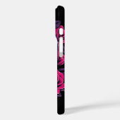 Neon Cyber Death Skull und Rose Black Case-Mate iPhone Hülle (Rückseite / Links)