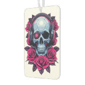 Neon Cyber Death Skull und Rose Weiß Autolufterfrischer (Links)