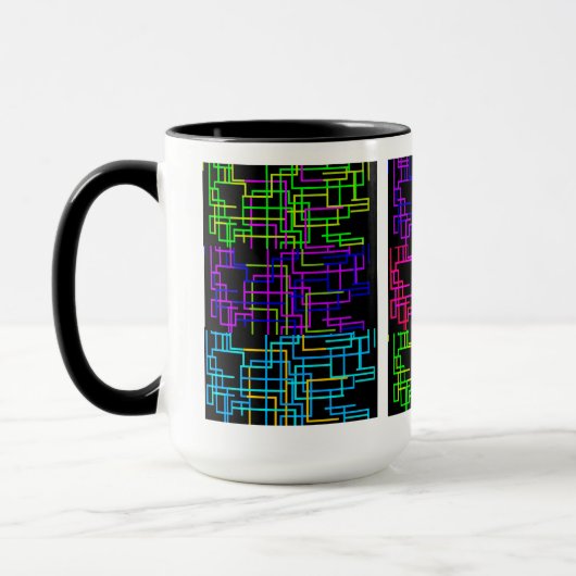 Neon-Cyber-Gitter Tasse (Links)