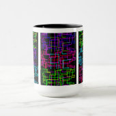 Neon-Cyber-Gitter Tasse (Zentrum)