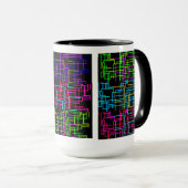 Neon-Cyber-Gitter Tasse (VorderseiteRechts)