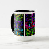Neon-Cyber-Gitter Tasse (Vorderseite Links)