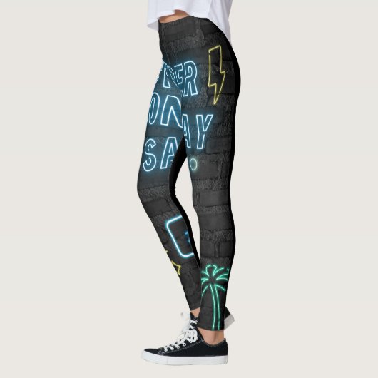 Neon Cyber Glow Leggings - Black & Blue Vibes (Links)