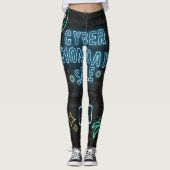 Neon Cyber Glow Leggings - Black & Blue Vibes (Vorderseite)