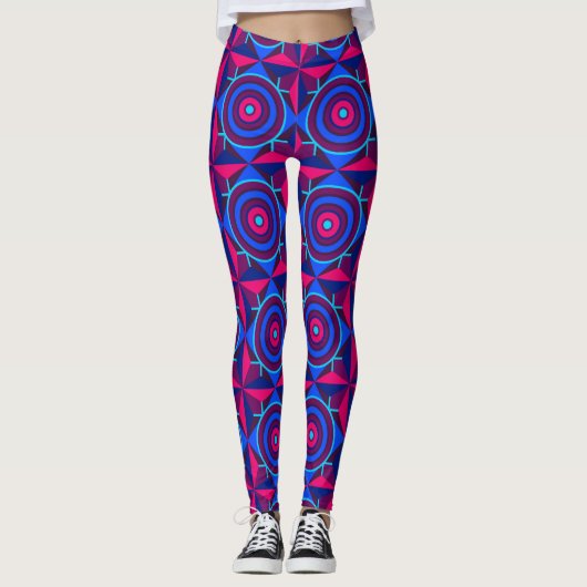 Neon Cyber Grid Leggings (Vorderseite)