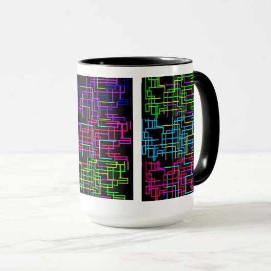 Neon Cyber Grid Tasse (VorderseiteRechts)