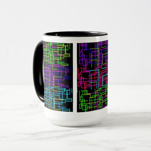 Neon Cyber Grid Tasse (Vorderseite Links)