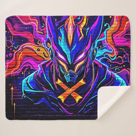 Neon Cyber Guardian Art Sherpadecke (Vorderseite (Horizontal))