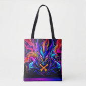 Neon Cyber Guardian Art Tasche (Vorderseite)