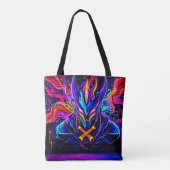 Neon Cyber Guardian Art Tasche (Rückseite)