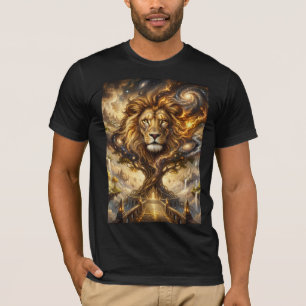 Neon Cyber Löwe Wandkunst Druck – Futuristische Fa T-Shirt
