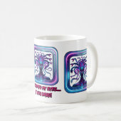 Neon Cyber Medusa - Futuristische Gorgonkunst Kaffeetasse (VorderseiteRechts)