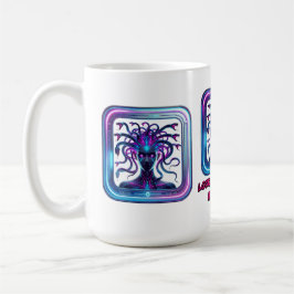 Neon Cyber Medusa - Futuristische Gorgonkunst Kaffeetasse