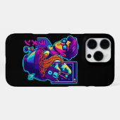 Neon Cyber Ramen - Vaporwave Retro Ästhetische Kun iPhone Hülle (Rückseite (Horizontal))