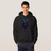 Neon-Cyber-Samurai-Maske Hoodie (Vorne ganz)