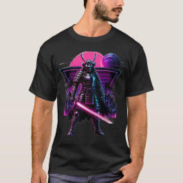Neon-Cyber-Samurai-Vaporwave-Krieger-Kunst T-Shirt