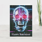 Neon Cyber Skull: Digitaler Vortrag Karte (Vorderseite)