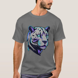 Neon Cyber Tiger T - Shirt Futuristische Glitch Ku
