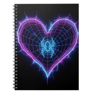 Neon-Cyber-Web-Herz-Papierwaren & Geschenke Notizblock