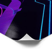 Neon Cyberpunk Abstract Glitch Art Poster (Ecke)