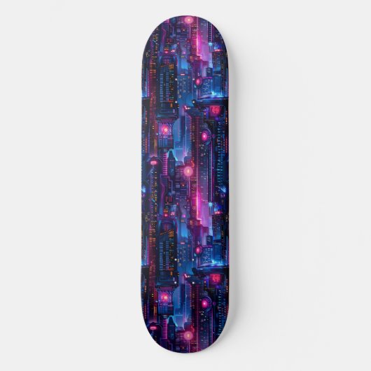 Neon Cyberpunk Anime Japanisches Skateboard (Vorderseite)