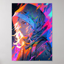 Neon-Cyberpunk-Anime-Mädchen