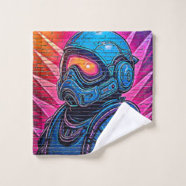 Neon Cyberpunk Astronaut Badhandtuch Set