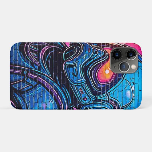 Neon Cyberpunk Astronaut Case-Mate iPhone Hülle (Rückseite (Horizontal))