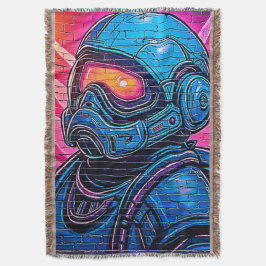 Neon Cyberpunk Astronaut Decke