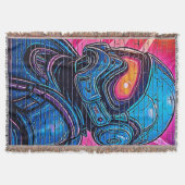 Neon Cyberpunk Astronaut Decke (Vorderseite)