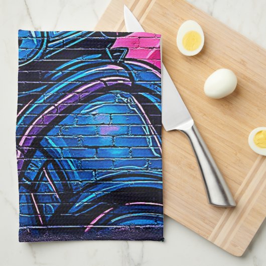 Neon Cyberpunk Astronaut Geschirrtuch (Viertel Falte)