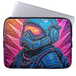 Neon Cyberpunk Astronaut Laptopschutzhülle
