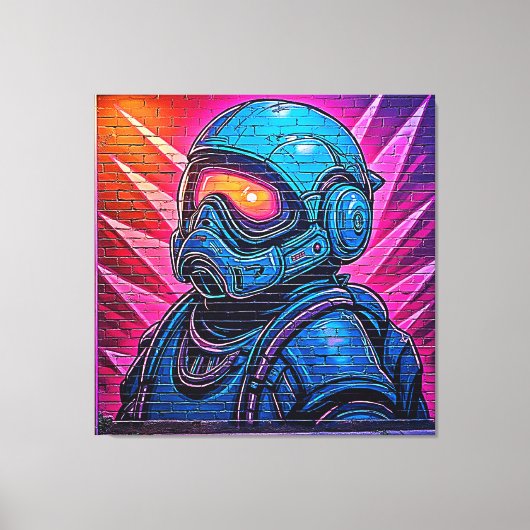Neon Cyberpunk Astronaut Leinwanddruck (Vorderseite)