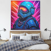 Neon Cyberpunk Astronaut Leinwanddruck (Insitu (Schlafzimmer))