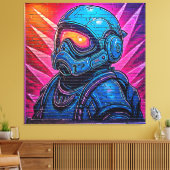 Neon Cyberpunk Astronaut Leinwanddruck (Insitu (Wohnzimmer))