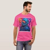 Neon Cyberpunk Astronaut T-Shirt (Vorne ganz)