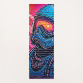 Neon Cyberpunk Astronaut Yogamatte (Vorderseite)