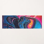 Neon Cyberpunk Astronaut Yogamatte (Vorderseite (Horizontal))