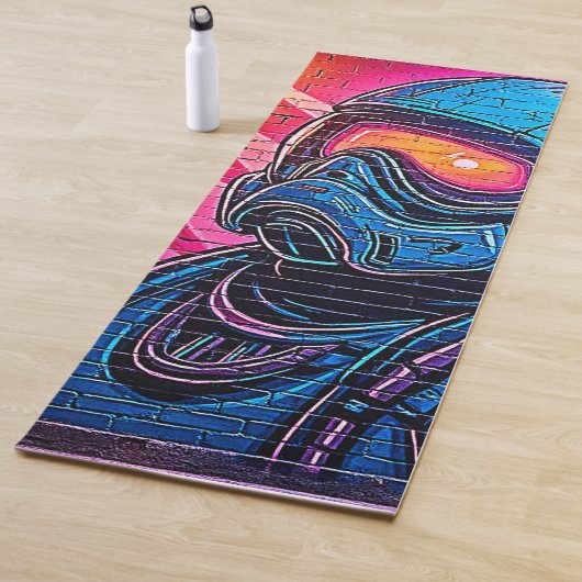 Neon Cyberpunk Astronaut Yogamatte (Beispiel)