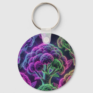 Neon-Cyberpunk-Blumenkohl-Galaxie Schlüsselanhänger