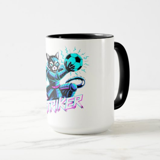 Neon Cyberpunk Cat Mugs – Gamer Gift Edition Tasse (VorderseiteRechts)