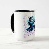 Neon Cyberpunk Cat Mugs – Gamer Gift Edition Tasse (Vorderseite Links)
