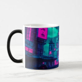 Neon Cyberpunk City Futuristic Gamer Verwandlungstasse