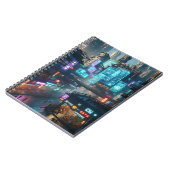 Neon Cyberpunk City - Futuristisches Stadtdesign Notizblock (Linke Seite)