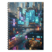 Neon Cyberpunk City - Futuristisches Stadtdesign Notizblock (Vorderseite)