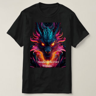 Neon-Cyberpunk-Drache Grafik T-Shirt - Saubere Min