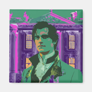 Neon-Cyberpunk-geschmacksicherer Mr. Darcy-Porträt Magnet