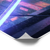 Neon Cyberpunk Girl | Futuristic City Warrior Poster (Ecke)