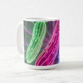 Neon-Cyberpunk-glühende Gurken Kaffeetasse (Vorderseite Links)
