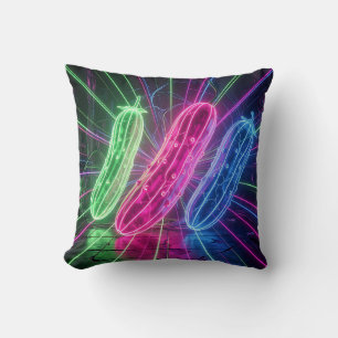 Neon-Cyberpunk-glühende Gurken Kissen